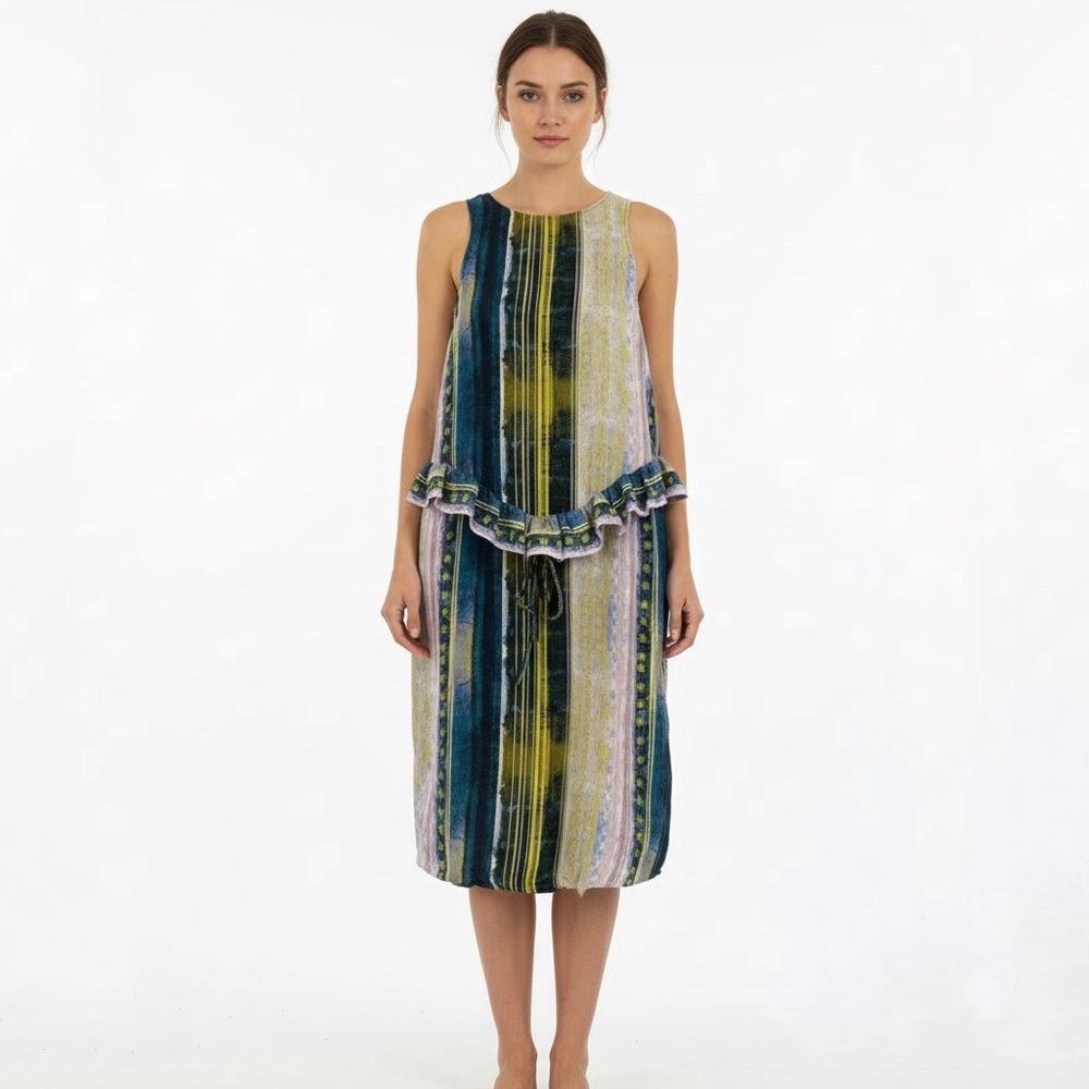 Suno | Printed 100% Silk Dress Tie Waist Size 6